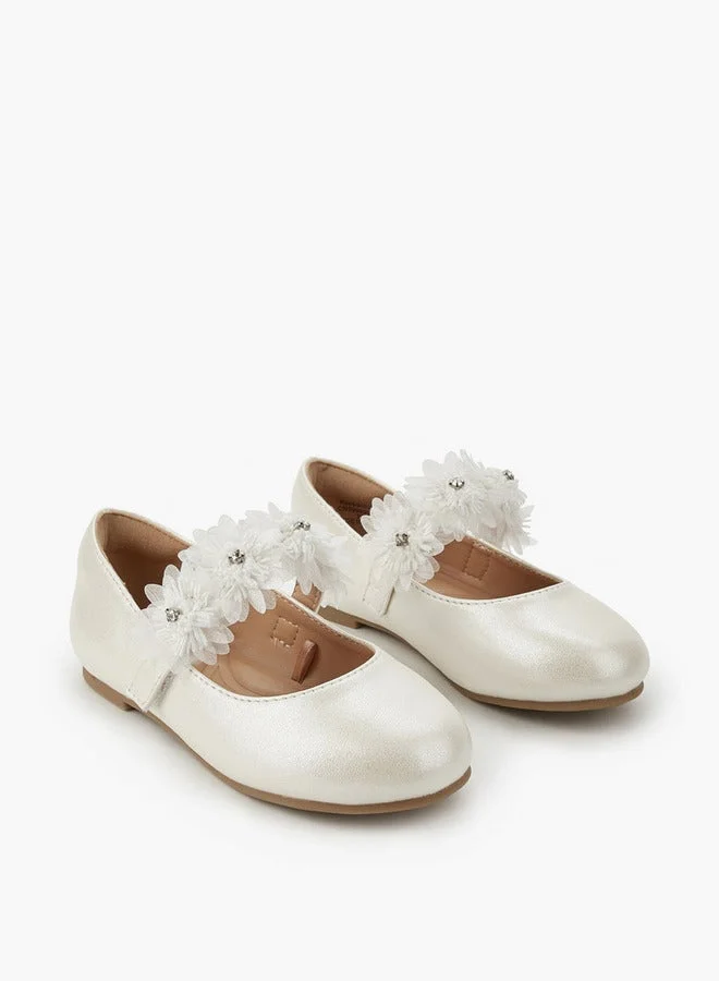 جونيورز حذاء باليرينا بنقوش زهور للبنات